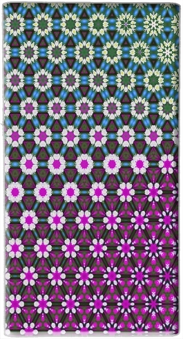 portatile Abstract bright floral geometric pattern teal pink white 