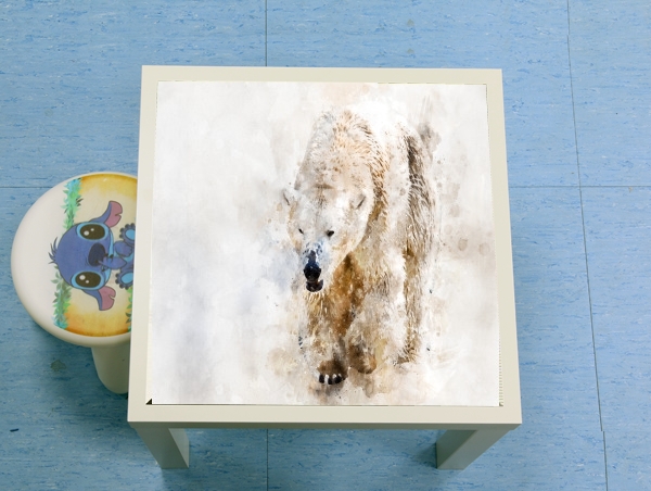 tavolinetto Abstract watercolor polar bear 