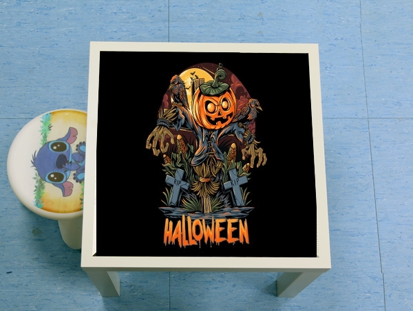 table d'appoint Halloween Pumpkin Crow Graveyard