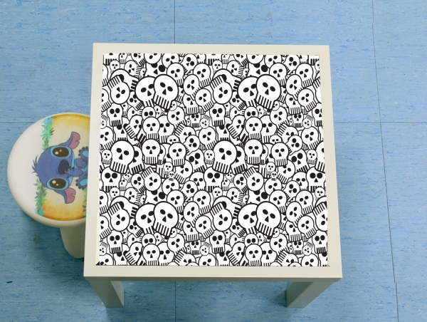 table d'appoint toon skulls, black and white