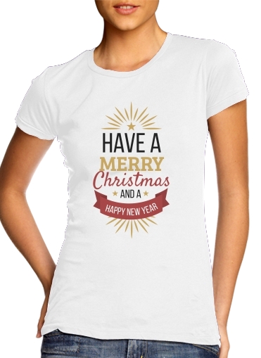 Tshirt Merry Christmas and happy new year femme