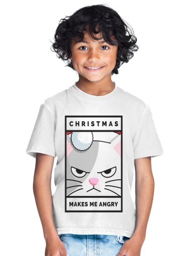 tshirt enfant Christmas makes me Angry cat