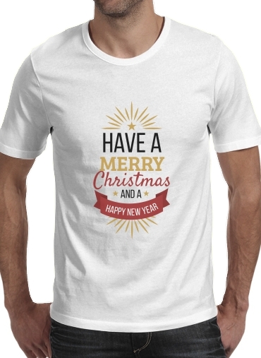 Tshirt Merry Christmas and happy new year homme